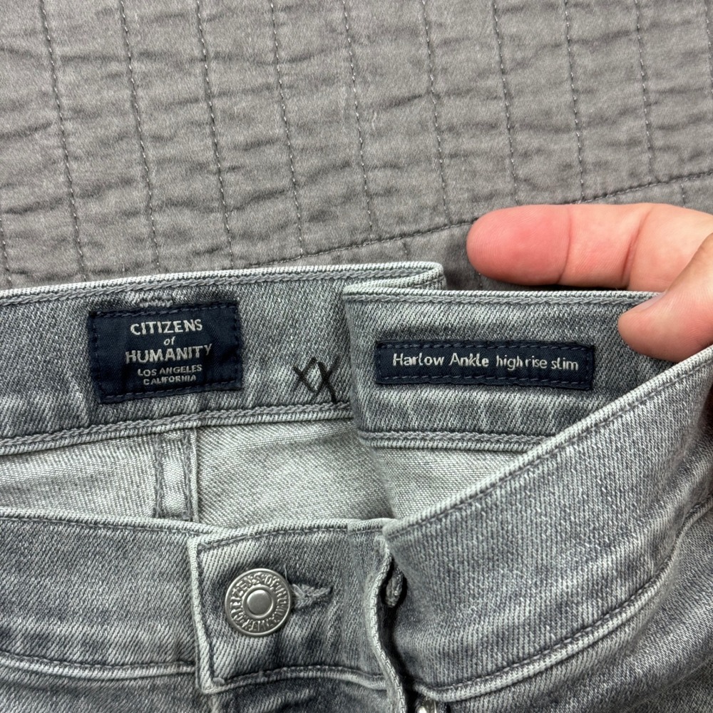 Citizens of Humanity Harlow Ankle High Rise Slim Jeans Grey Women 29 Denim - Picture 9 of 15